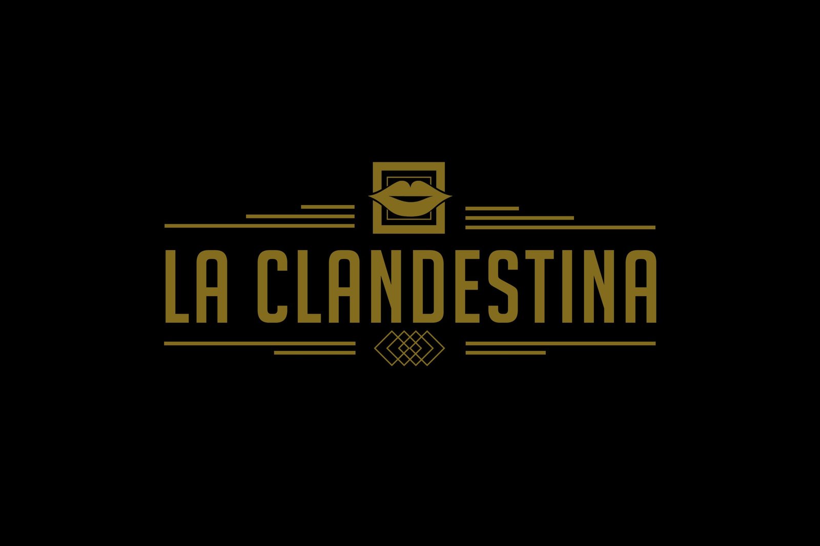 Logotipo del bar La Clandestina, en Castro Urdiales. Realizado por Agencia Diagonal.